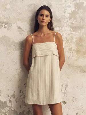 Puglia Stripes Mini Dress Oatmeal