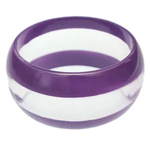 Purple Clear Striped Round Bangle Bracelet