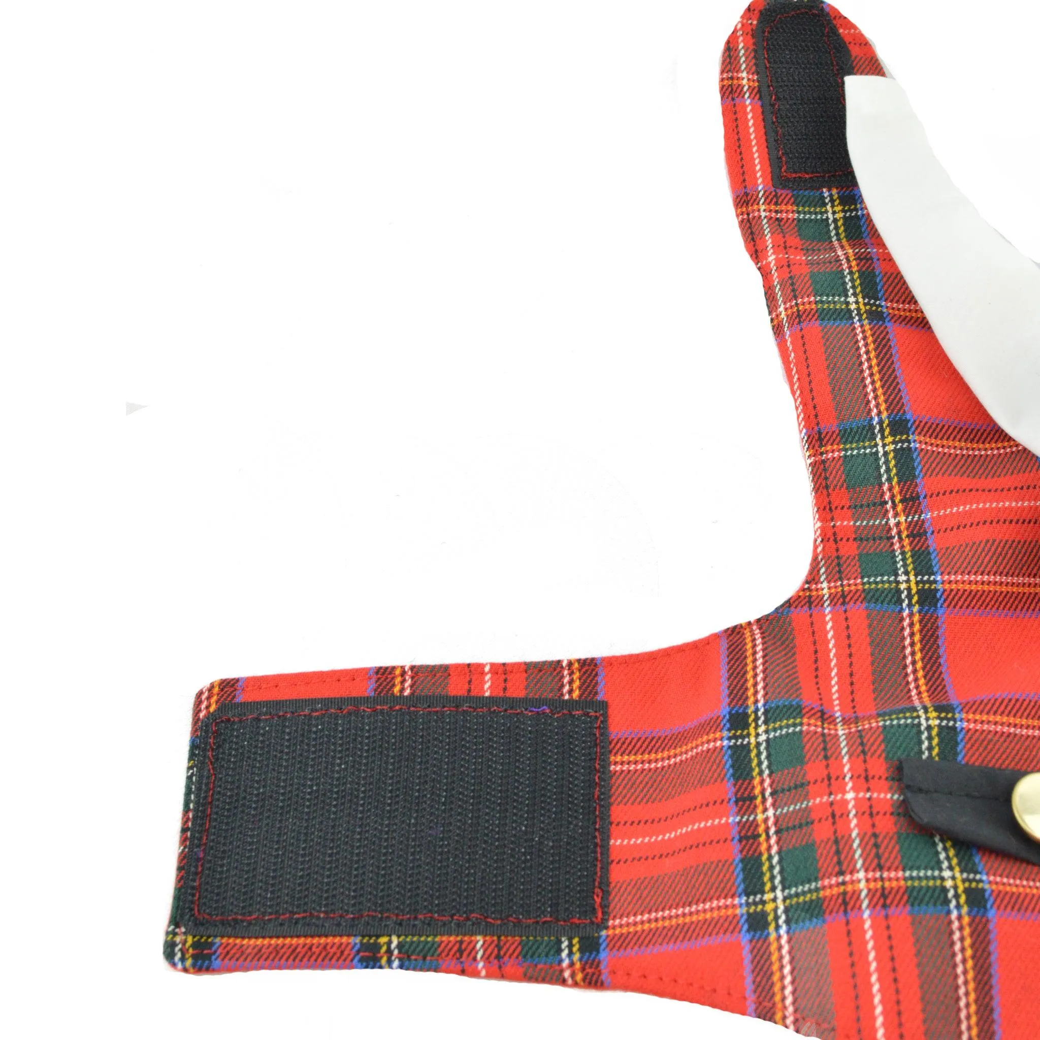 Red Tartan Plaid Boy Dog's Vest With Built In Harness