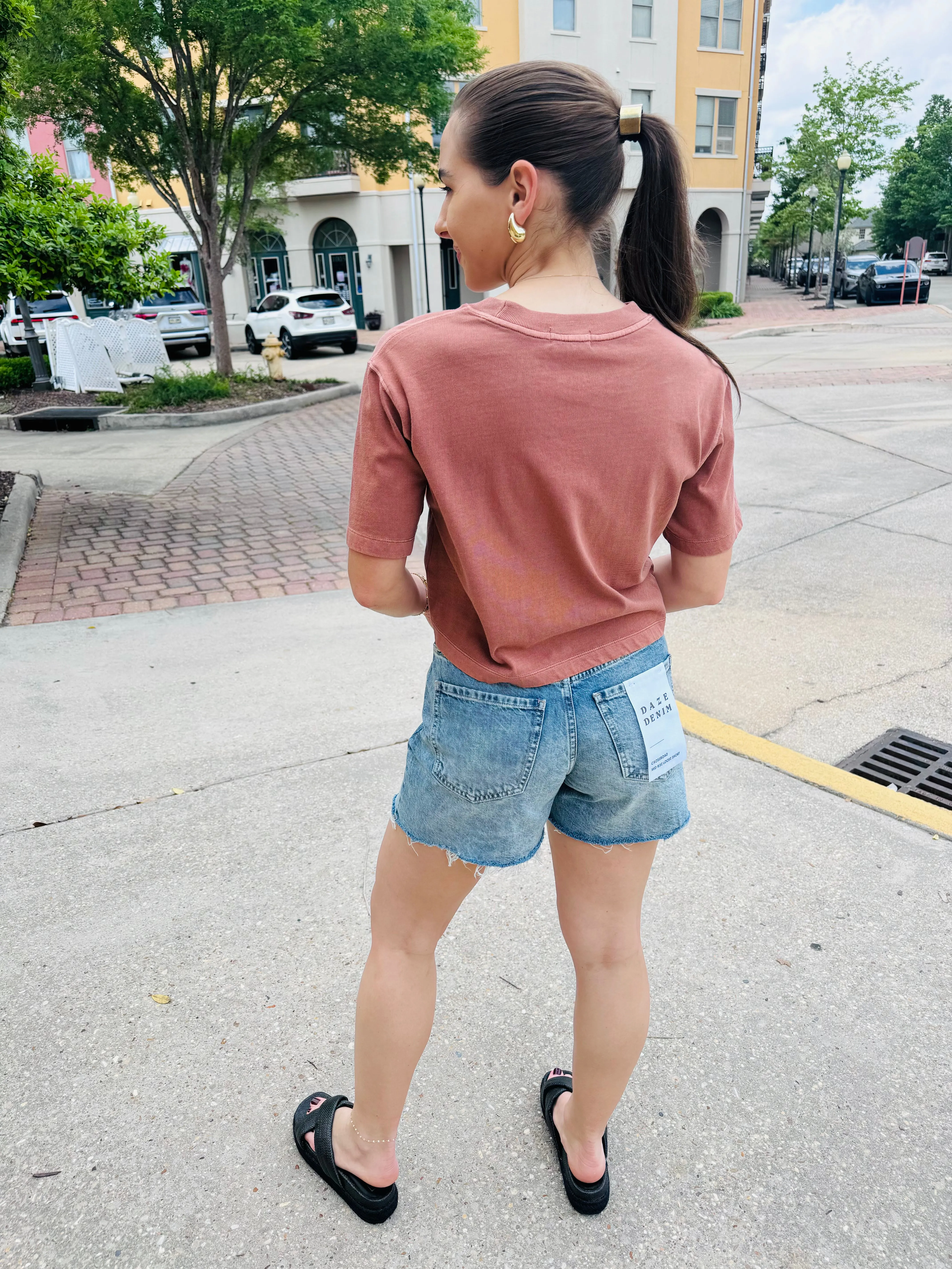 Relaxed Crop Short Sleeve Top