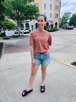 Relaxed Crop Short Sleeve Top