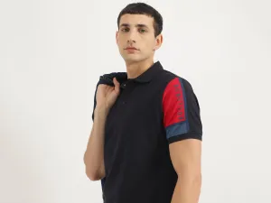 Relaxed Fit Polo Neck Solid Tshirt