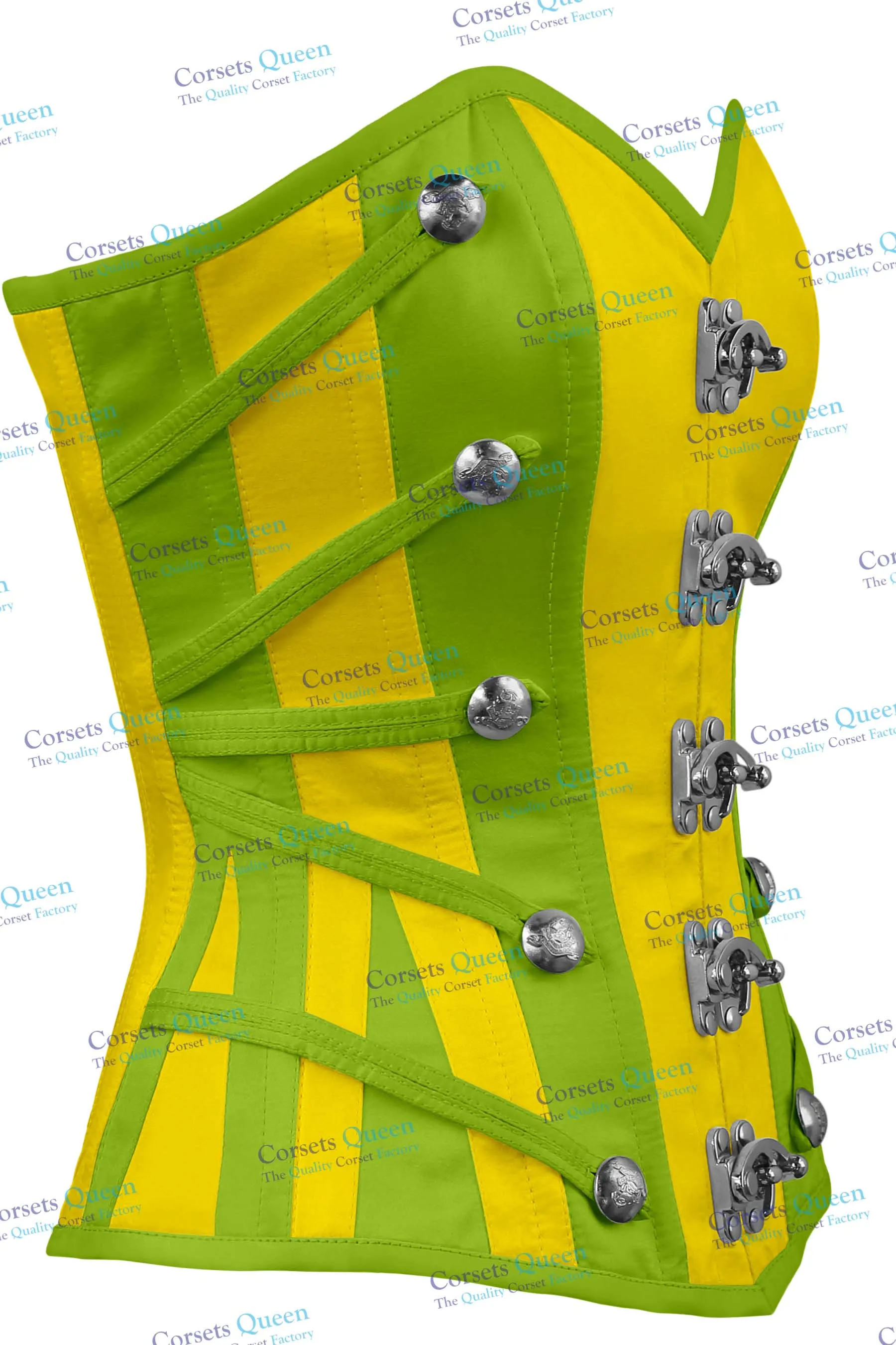 Reuben Satin Overbust Corset With Buckles