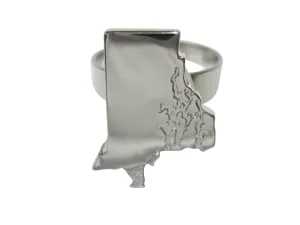 Rhode Island State Map Shape Adjustable Size Fashion Ring