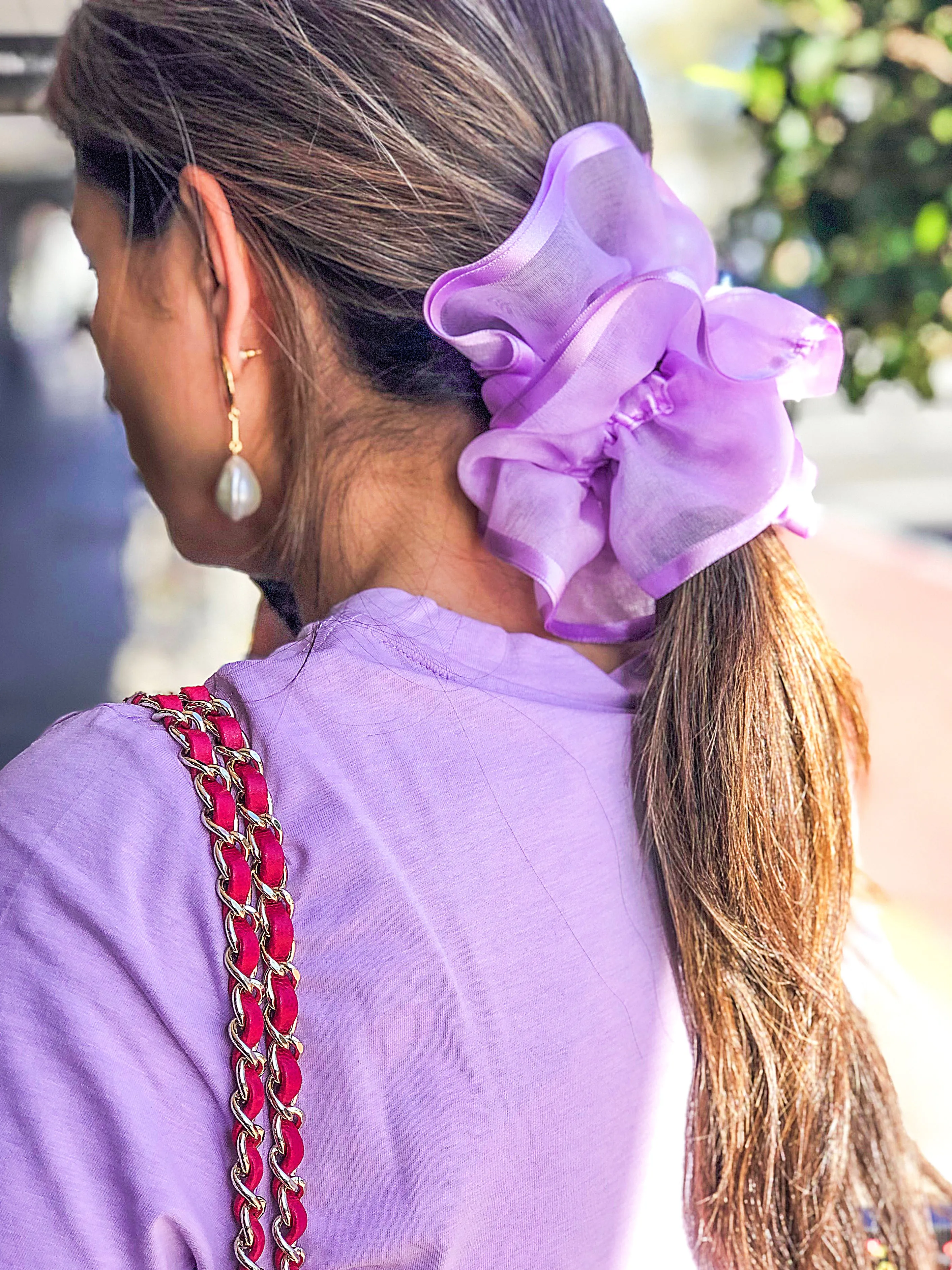 Ribbon Lime Scrunchie