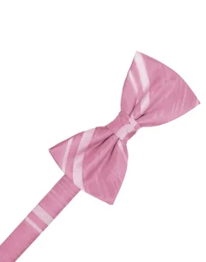 Rose Petal Striped Satin Kids Bow Tie