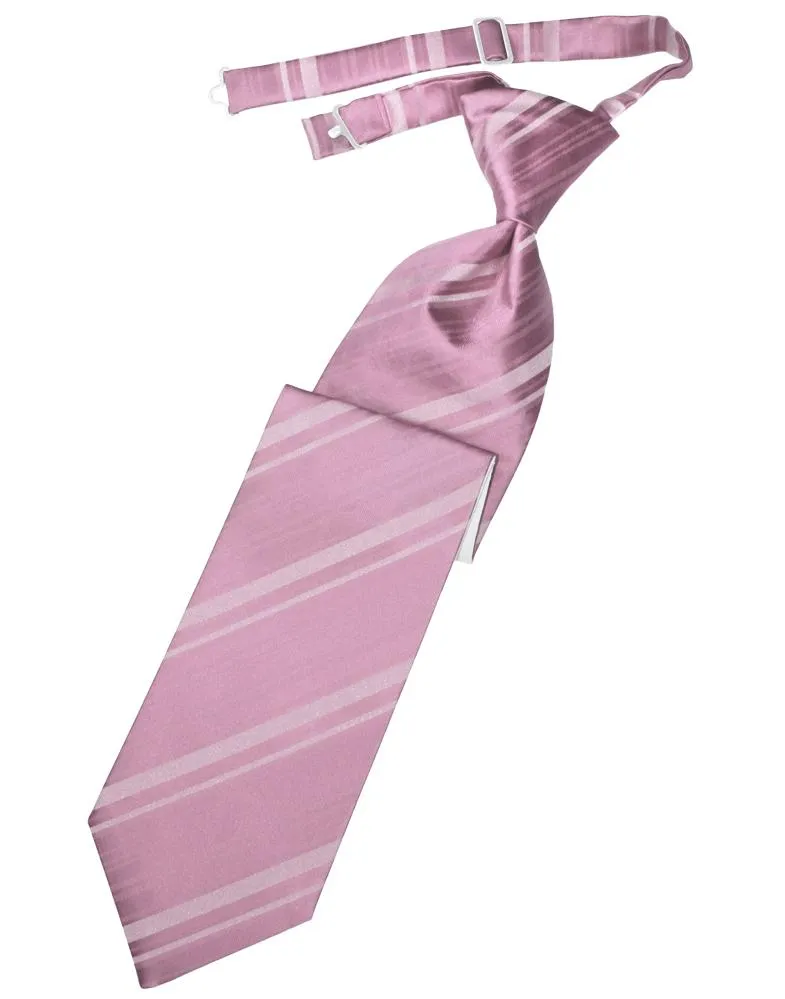 Rose Petal Striped Satin Necktie