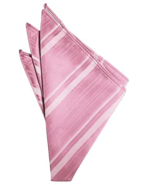 Rose Petal Striped Satin Pocket Square