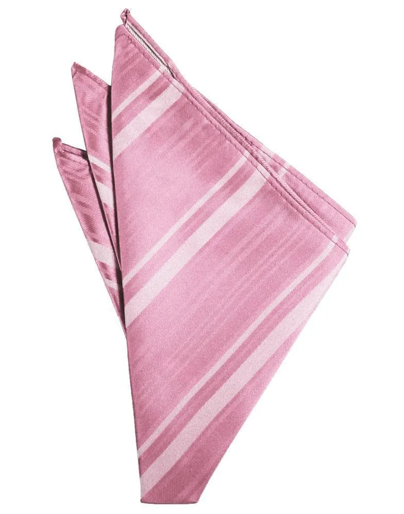 Rose Petal Striped Satin Pocket Square