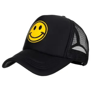 RUINUO Smile Face Baseball Cap Adjustable Trucker Hat Foam Mesh Back Hats