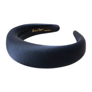 Satin 4 cm Padded Navy Headband