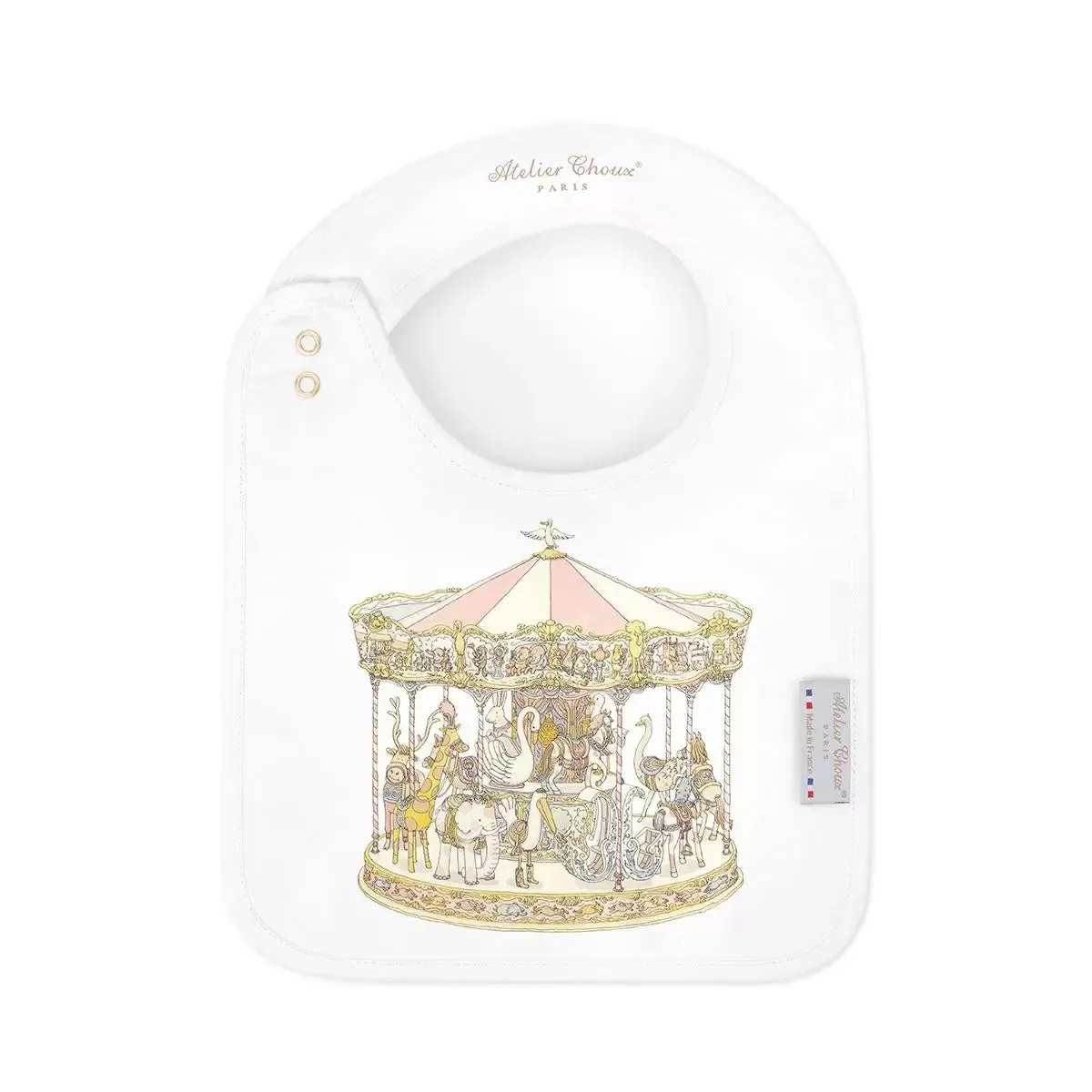 Satin Bib | Carousel Pink