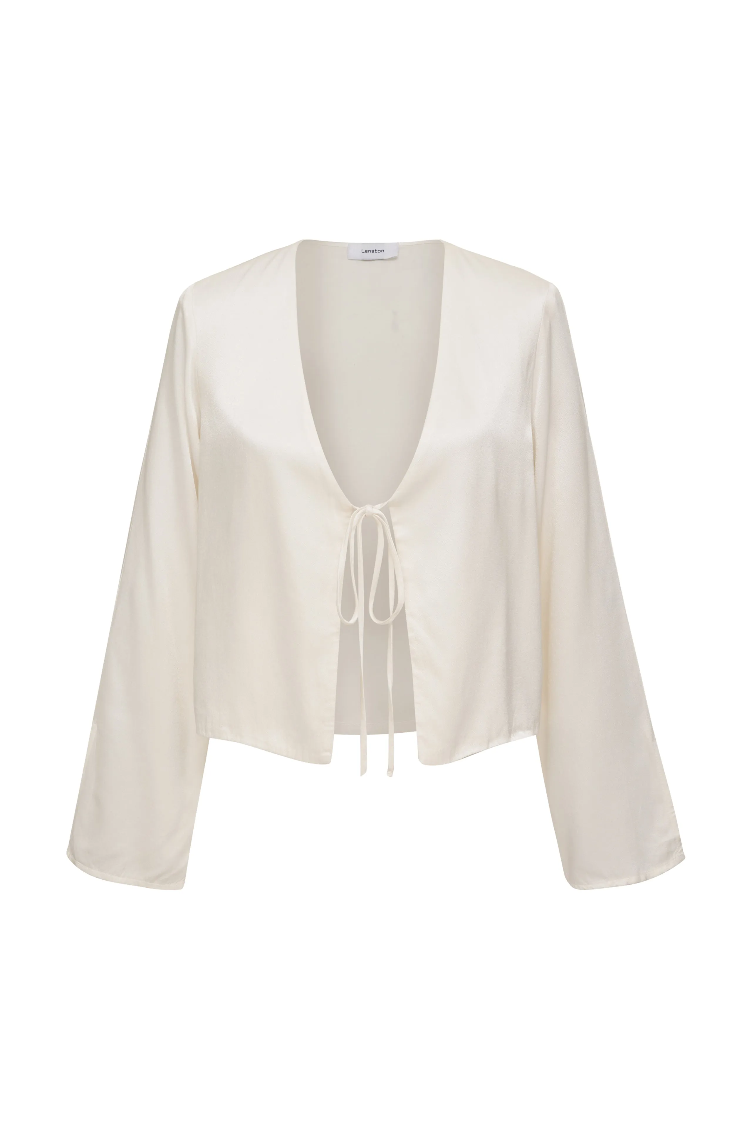 SATIN TIE FRONT TOP