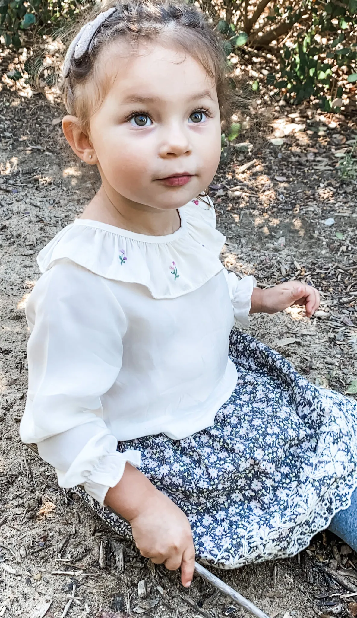Scattered Posies Heirloom Blouse, Ivory