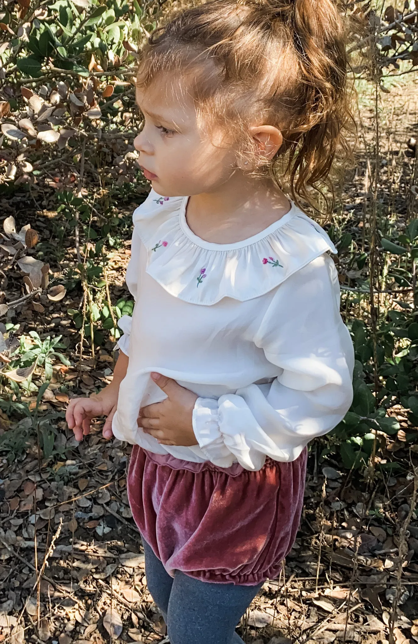 Scattered Posies Heirloom Blouse, Ivory
