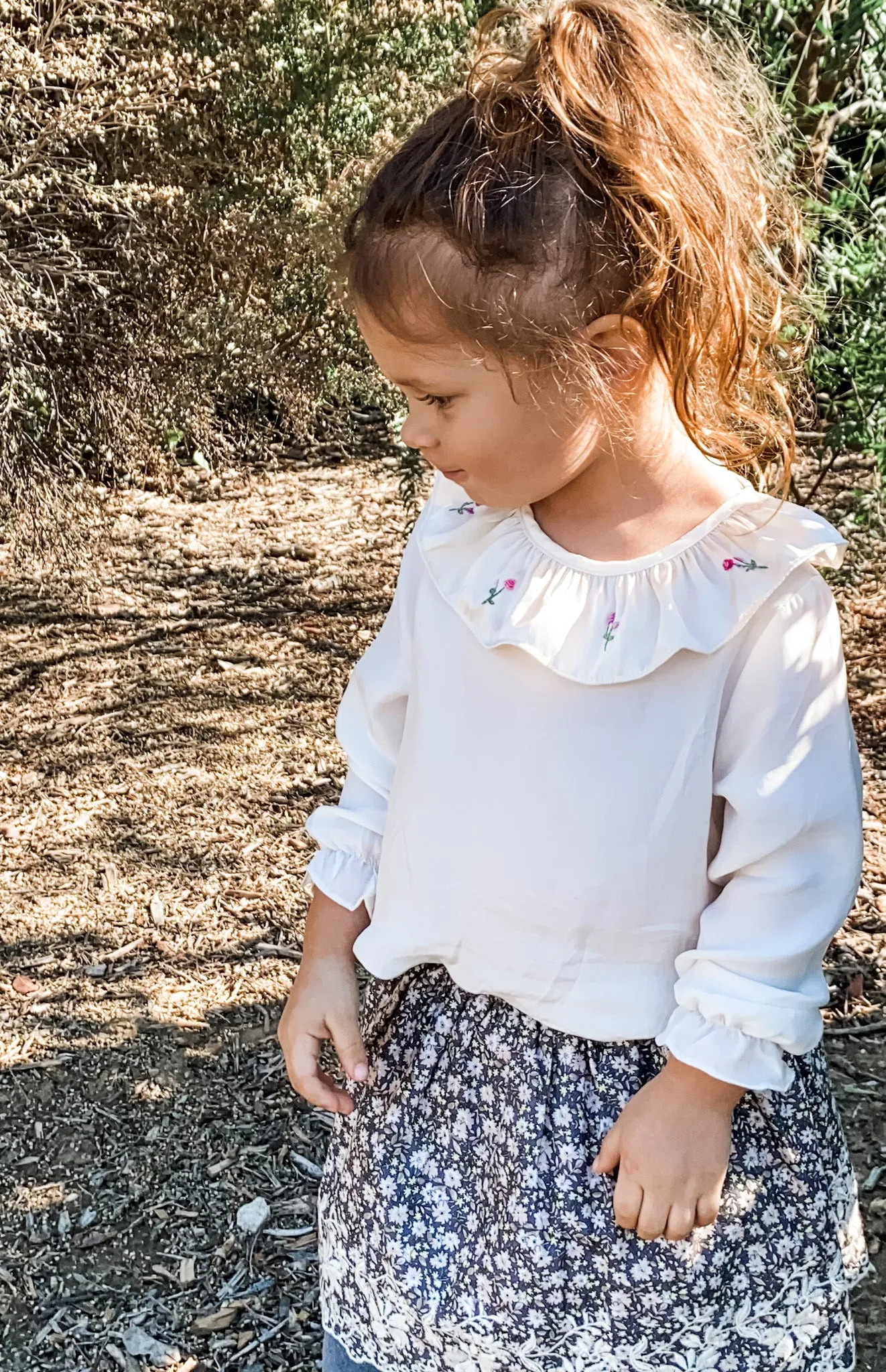Scattered Posies Heirloom Blouse, Ivory