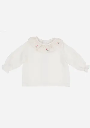 Scattered Posies Heirloom Blouse, Ivory