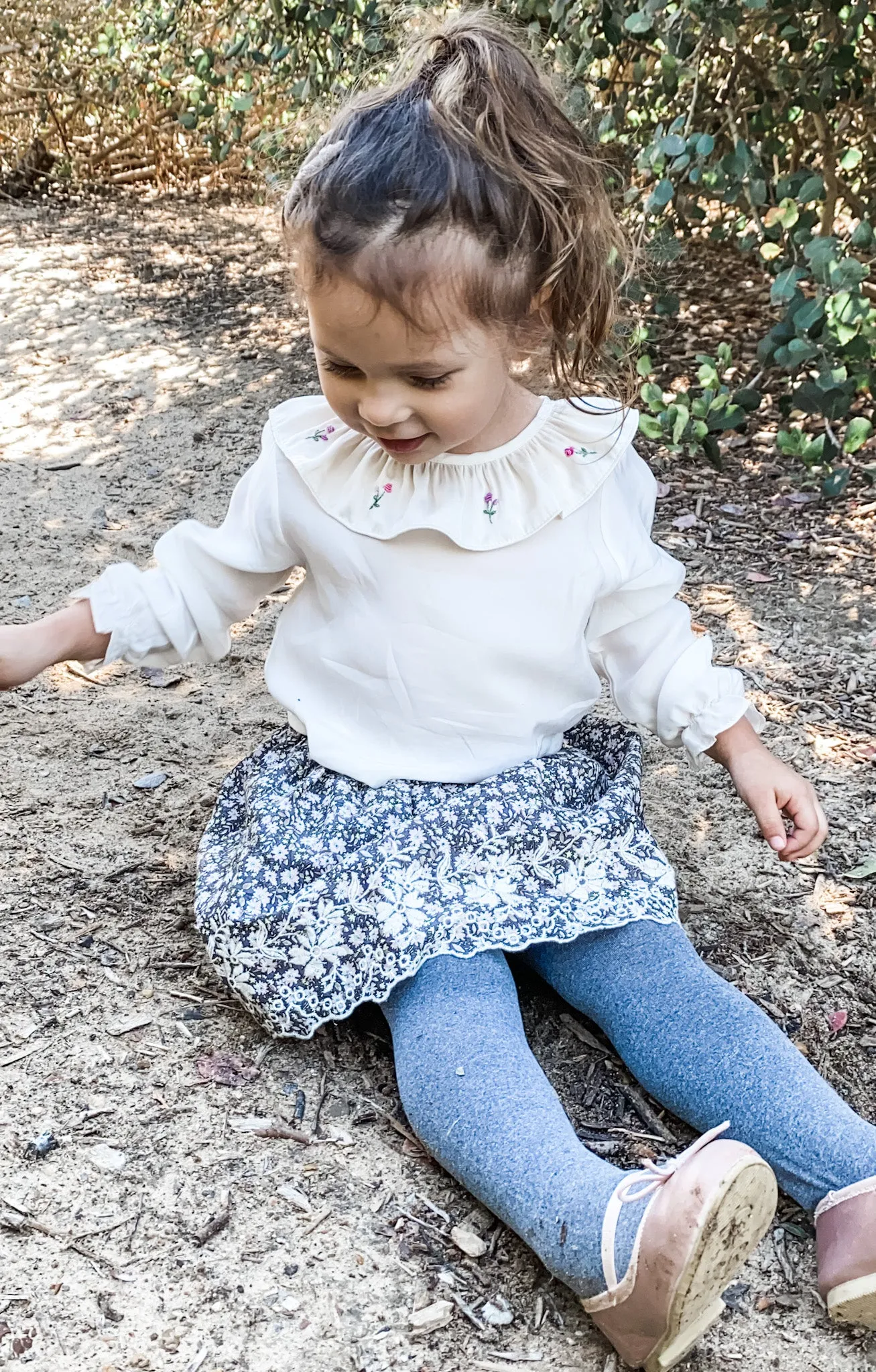 Scattered Posies Heirloom Blouse, Ivory