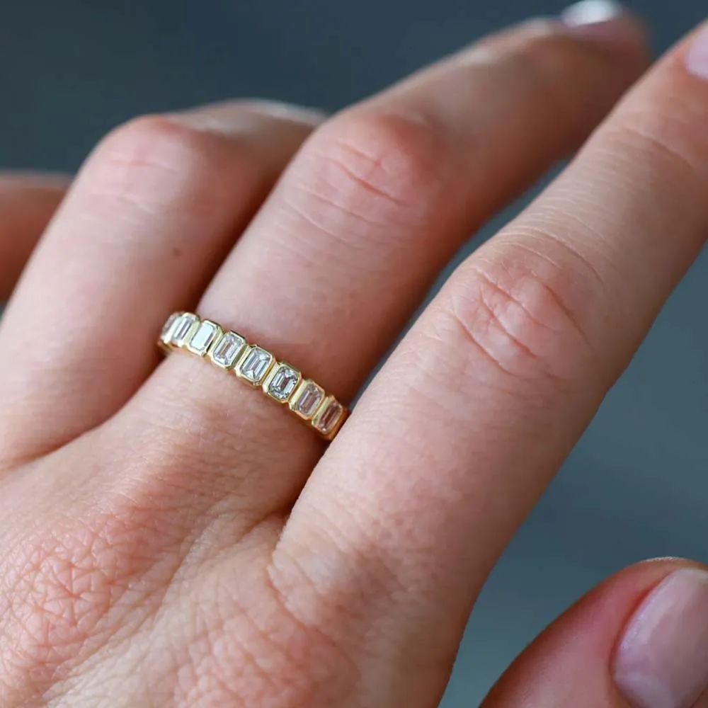 Sethi Couture Nea Radiant Cut Diamond Yellow Gold Band