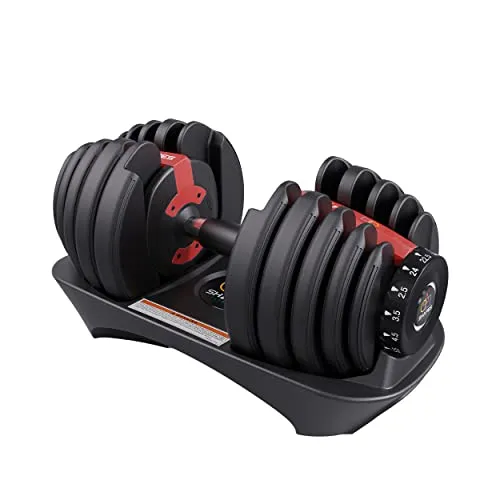 Shapes Fitness - The Ultimate Adjustable Dumbbell | 1 Piece | 15 Adjustments From 2.5kg To 24kg | For Home Gym | For Men & Women Fitness and Home Workout | Red
