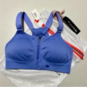 Shefit LOW IMPACT sports bra Periwinkle blue purple NEW size SMALL