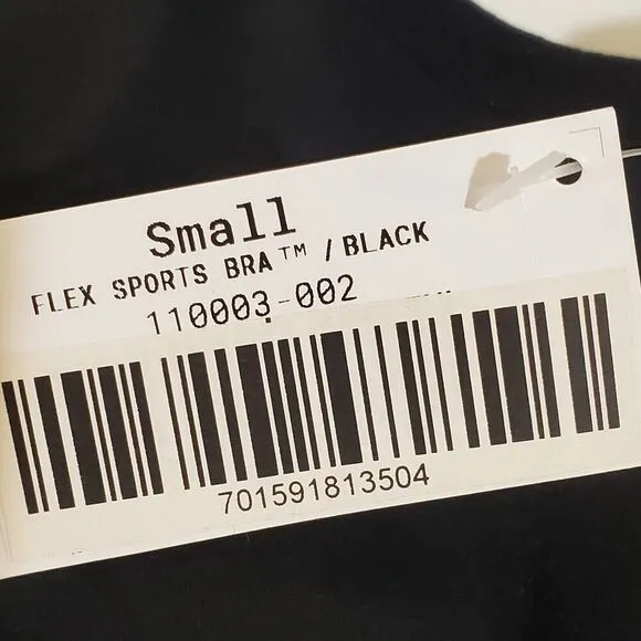 Shefit Womens Small Flex Sports Bra Black Gold Adjustable Medium support NEW NWT