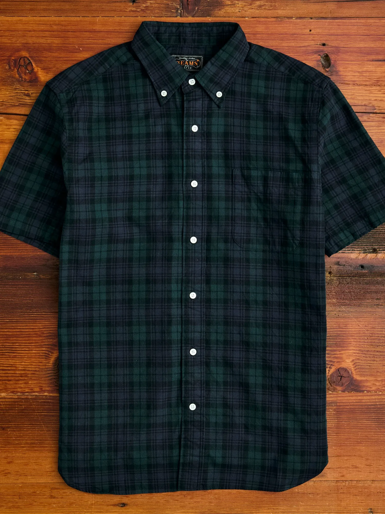 Short Sleeve Button-Down Shirt in Indigo Blackwatch
