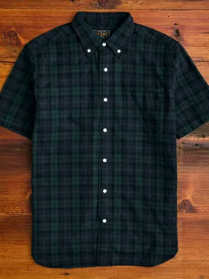 Short Sleeve Button-Down Shirt in Indigo Blackwatch