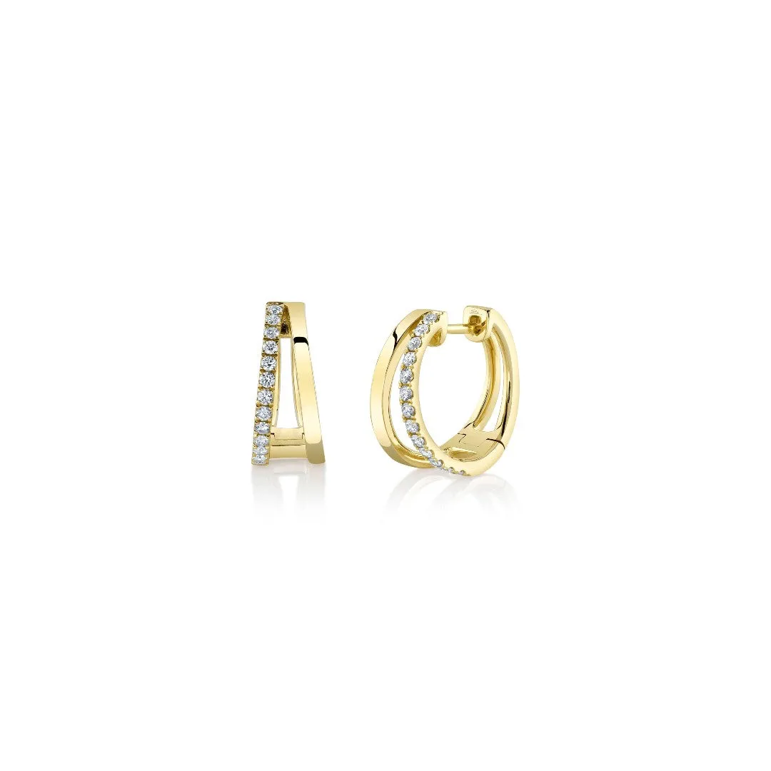 Shy Creation Diamond Split Hoops