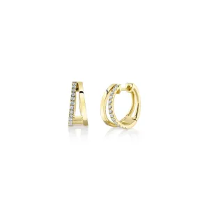 Shy Creation Diamond Split Hoops