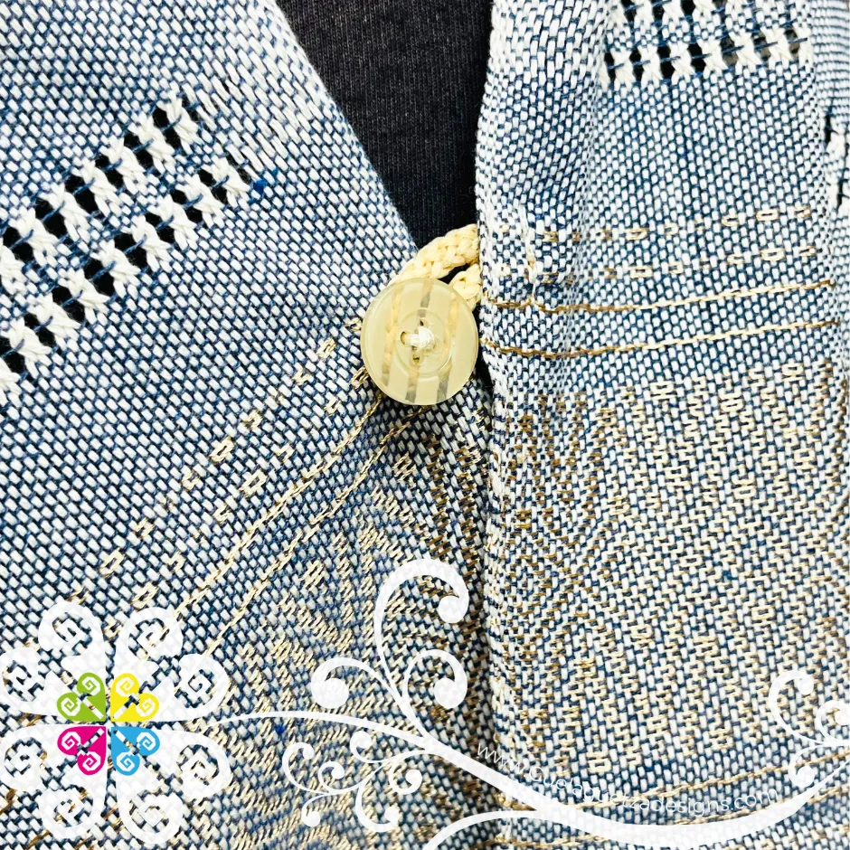 Silk Gaban with Button - Artisan Pedal Loom Gaban
