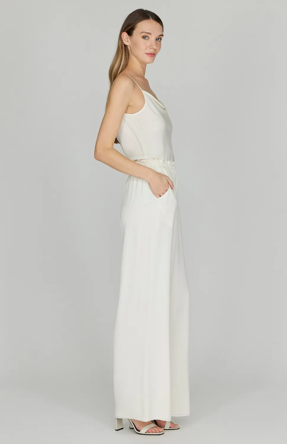 Silk Georgette Drape Front Camisole