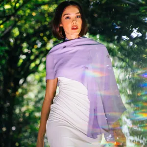 Silk Shawl w. Crystal Flower Clusters