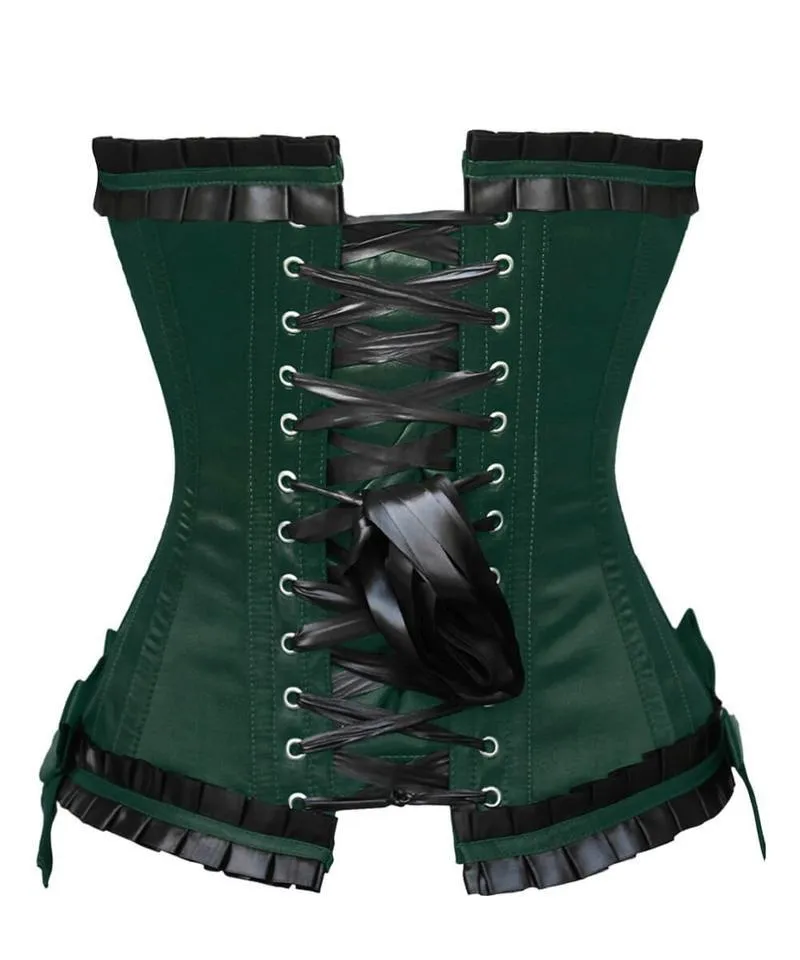 Skyla Burlesque Green Overbust Corset