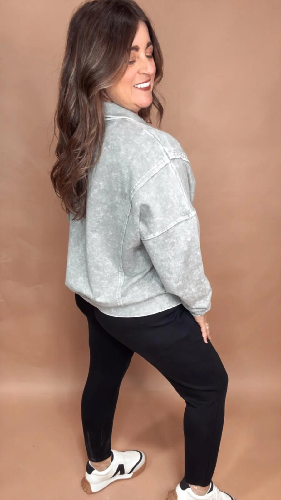 Snappy Mineral Washed Pullover Top