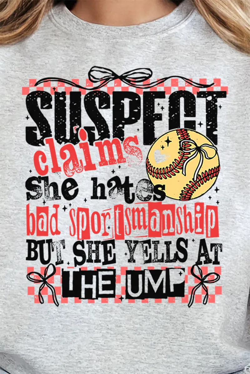 Softball Suspect Yells At The Ump Heavy-weight Crew Sweatshirt