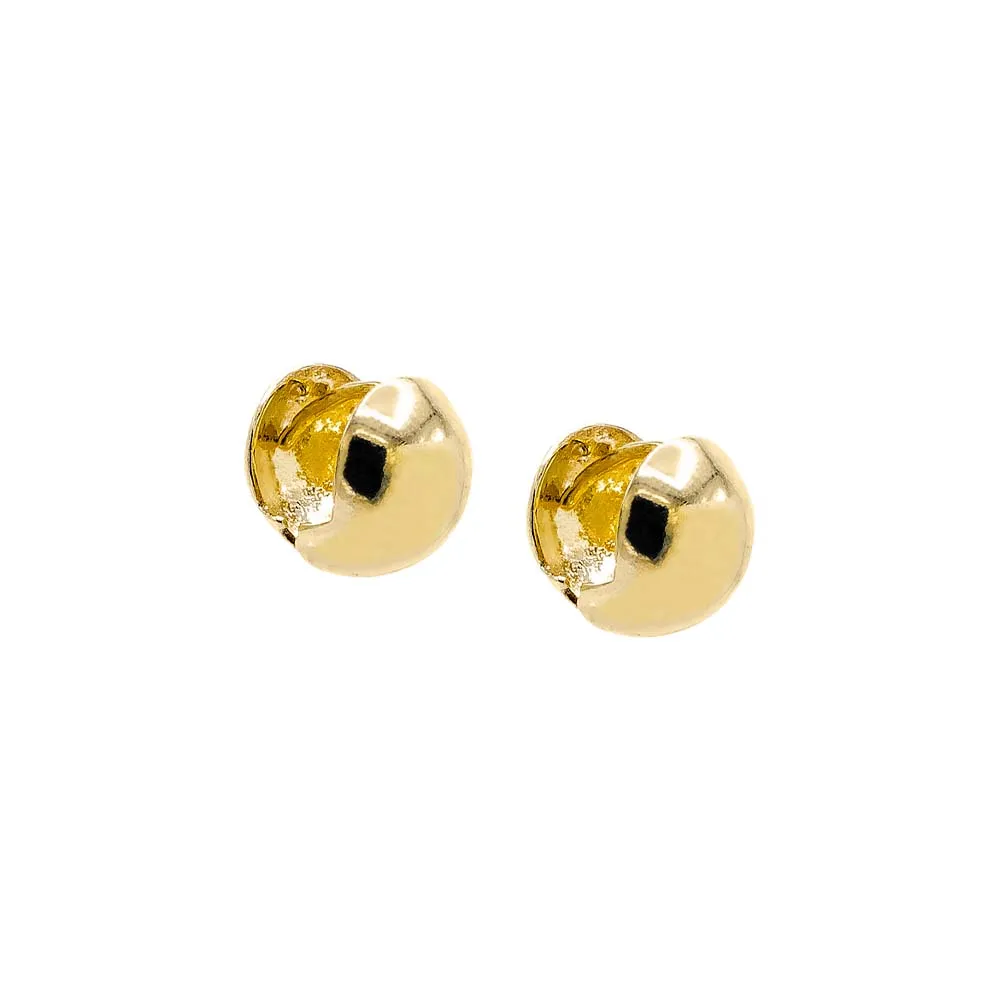 Solid Button Huggie Earring