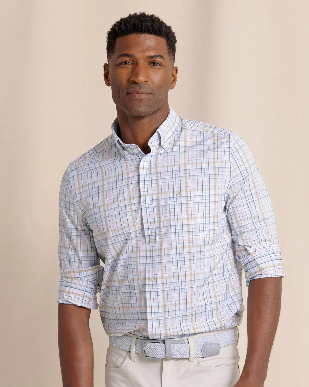 Southern Tide Morris Island brrr° Intercoastal Plaid Long Sleeve Sport Shirt