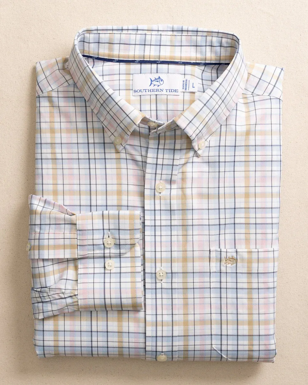 Southern Tide Morris Island brrr° Intercoastal Plaid Long Sleeve Sport Shirt