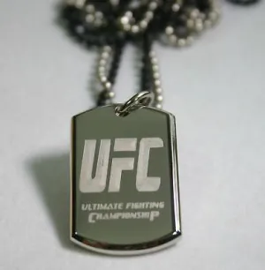 STAINLESS STEEL 3D MARTIAL ARTS ULTIMATE FIGHTING TAG NECKLACE PERSONALIZE