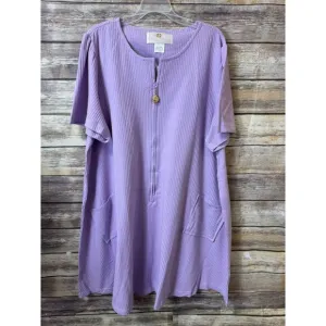 Stan Herman Lavender Seersucker Zip Front House Dress 2X Pajamas Purple Moo Moo