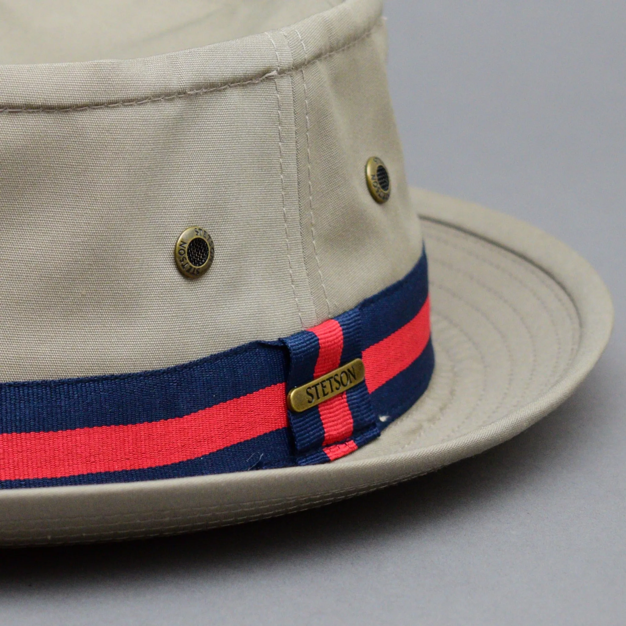 Stetson - Classic Band Pork Pie Cloth Hat - Fedora - Beige