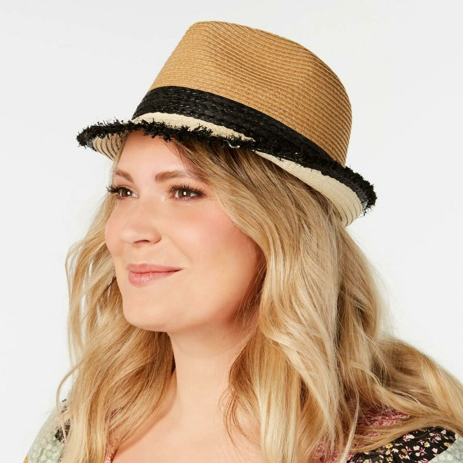 Steve Madden Women's Colorblocked Short Brim Fedora Hat