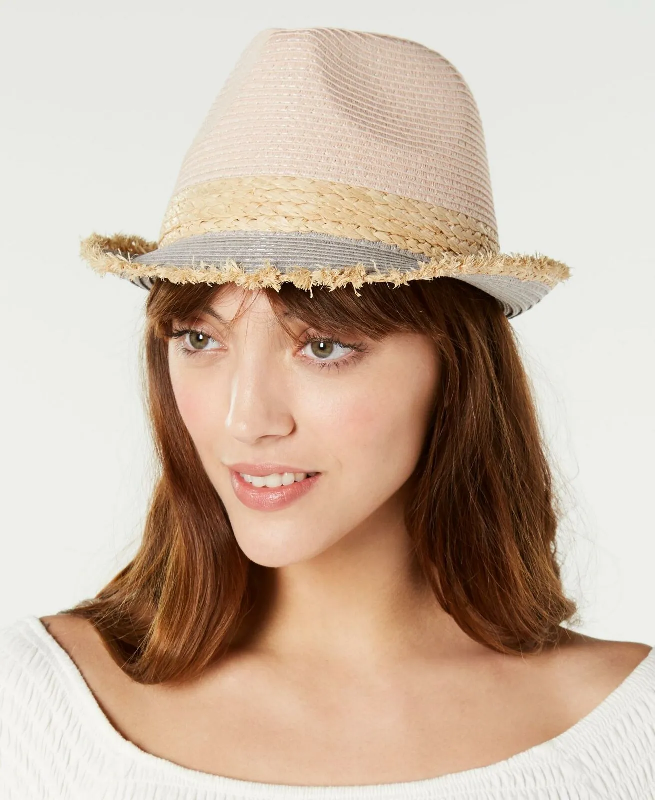 Steve Madden Women's Colorblocked Short Brim Fedora Hat