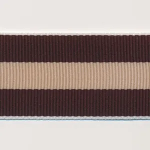 Stripe Grosgrain Ribbon #18 Dark Brown & Beige