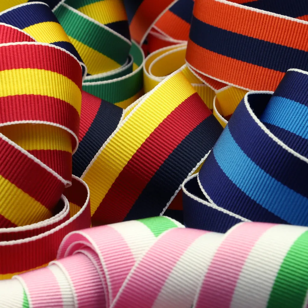 Stripe Grosgrain Ribbon #18 Dark Brown & Beige