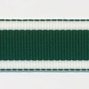 Stripe Grosgrain Ribbon #6 Green & White