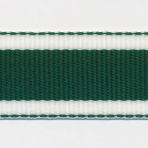 Stripe Grosgrain Ribbon #6 Green & White