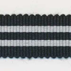 Stripe Grosgrain Ribbon #8 Black & Off White