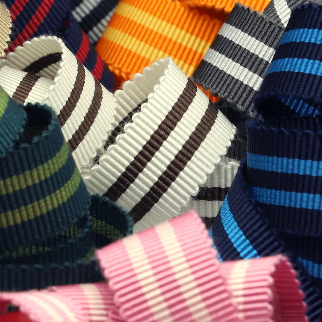 Stripe Grosgrain Ribbon #8 Black & Off White